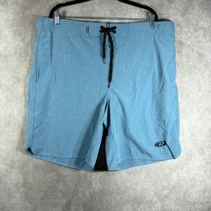Rokka&Rolla Swim Trunks Men XL Light Blue Board Shorts Mesh Lined NEW